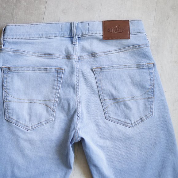 Hollister Men's Light Wash Upper Distressed Super Skinny Jeans W31 L32 - Picture 6 of 7